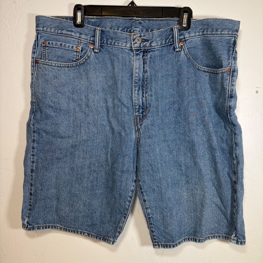 Levis 505 Regular Fit Denim Shorts Mens 40 Blue Medium Wash Knee Length Cotton
